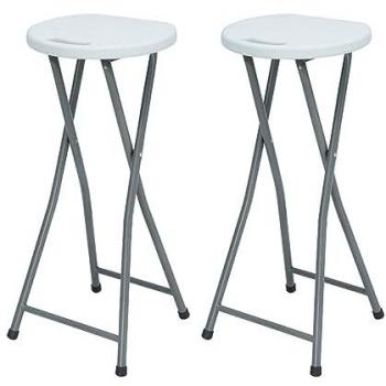 Taburetes Thinia Home: 2 piezas, altura 76 cm, color blanco
