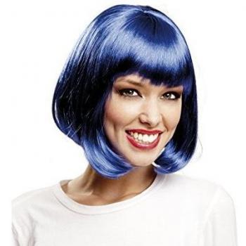 Parrucca blu con frangia