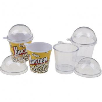 Tazas de plástico con tapa para hacer palomitas