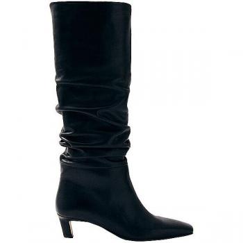 Kalila Boots Alohas negro efecto arrugado en la caña