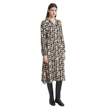 Blusenkleid BUGATTI Gr. 36, Normalgrößen, schwarz, Damen, 100% Viskose, unifarben, Kleider, mit leichter Taillenraffung