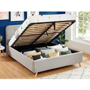 Confort Gris clair 140x190 cm, sommier à lattes relevable – Homifab Léo