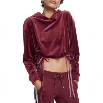 Felpa con cappuccio donna Urban Classic in velluto
