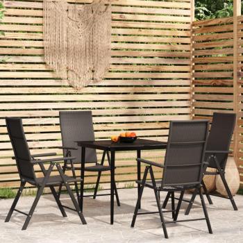 Black 5-Piece Garden Dining Set from vidaXL