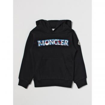 Felpa con cappuccio Moncler Enfant in cotone Blu Taglia 14