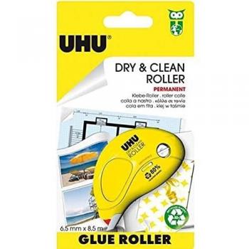 UHU 50465 Kleberoller „Dry & Clean“ – Permanent‑Kleberrolle