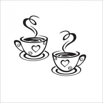 PVC Coffee Cup Stickers