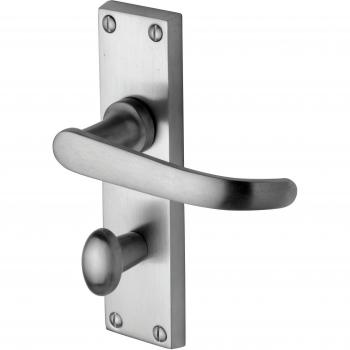 Avon Bathroom Straight Door Handle Pair with Satin Chrome Finish