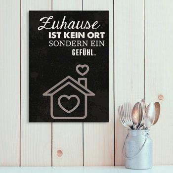 Metallbild QUEENCE „Zuhause“ – Ein‑Stück‑Schild