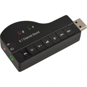 Tarjeta de Sonido 8.1 Canales USB con Panel LED