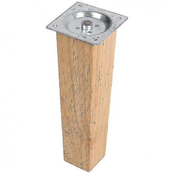 Piètements carrés en bois de chêne, lot de 4, 20 cm