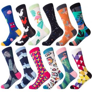 Chaussettes à Rayures et Dessins Animés pour Hommes