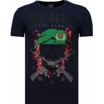 Local Fanatic T-Shirt „Skelet-Rebel“ mit funkelnden Strassperlen