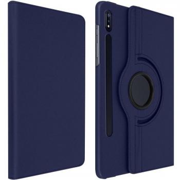 Étui livre rotatif 360° bleu nuit pour Samsung Galaxy Tab S7 et S8
