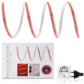 LED Universum COB LED Streifen Set rot 24V mit Netzteil