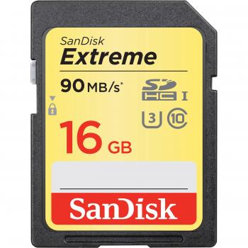 SanDisk Extreme 16 GB SDHC UHS‑I U3 Flashkarte – 90 MB/s Lesen