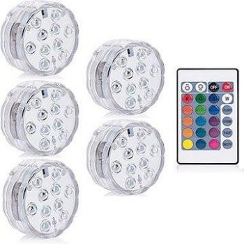 RGB 10-Licht Unterwasserlampe mit Batterie, wasserdicht, für Pool und Garten Deko