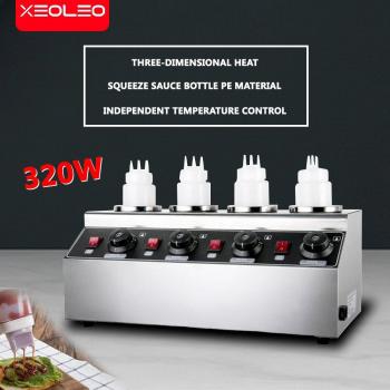 XEOLEO 320W Edelstahlschmuck: Schokoladen‑ und Marmeladenerwärmer, 4 Zylinder, Milchflasche im Thermos