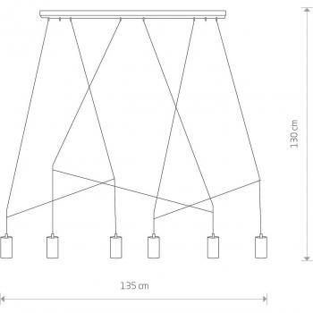Imbria 6‑Flammige Messing‑Hängelampe 135 cm