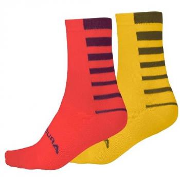 Endura, uomini, calze sportive, calzini Coolmax Stripe (Twin Pack) (M/L), bianco