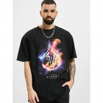 Mister Tee Black Electric Planet Oversize T-shirt for Men XL