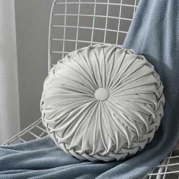 Velvet Pumpkin Pleated Floor Pouf Cover