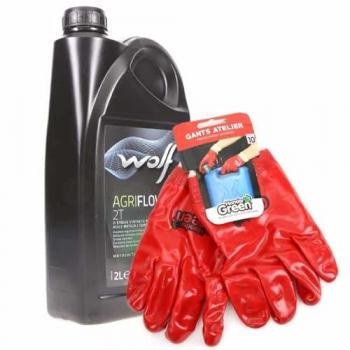 Wolf Synthèse 2 Temps 2L – Huile + gants atelier