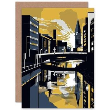 Linocut Sunrise Memorial Card