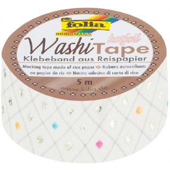 Washi Tape Hotfoil Silber – Folia 26107, 1 Rolle 5 m x 15 mm