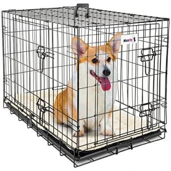 Château d’agrément MaxxPet – banc pliable pour canin, 91 × 57 × 64 cm, plaid + abreuvoir