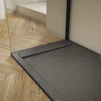 Mirlo Réservoir de douche ribera 70×110 cm, surface ardoisée noire
