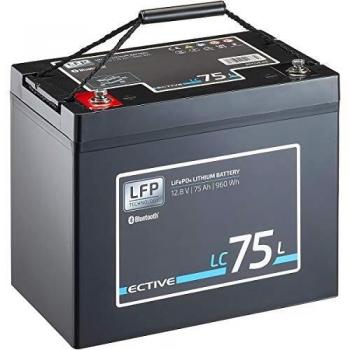 Ective LC 75L BT 12 V LiFePO4 Lithium Versorgungsbatterie 75 Ah