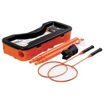 NILS ZSB1 Combo Badminton – Raquettes Légères + Filet, Couleurs Orange et Noir