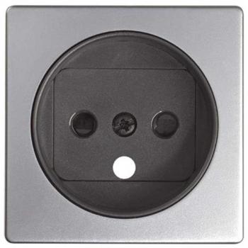 Aluminiumklappe für Einzelsteckdose – Simon 82 Schutzkontakt (Auftrag 82068‑93)