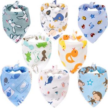 8pcs Organic Cotton Baby Bibs