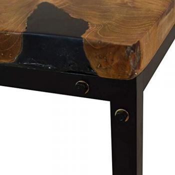 Coffee Table 110x60x40 cm Black and Brown Teak Resin vidaXL