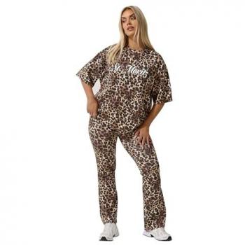 Limited Edition – Schwarzer Shirt „St Moritz“ mit Leoprint, Damen