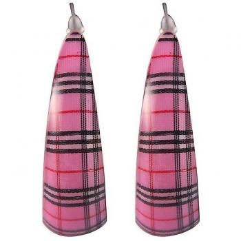 Joe Cool Acrylique Tartan Rose – Boucles d’oreilles