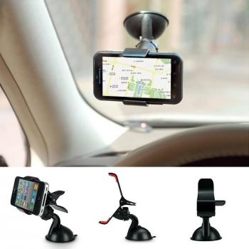 Car Phone Holder with 360-Degree Rotation and Rubber Mat