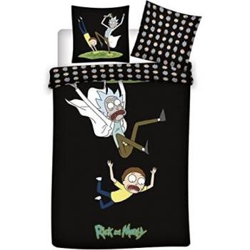 Funda Nordica housse de couette Rick & Morty 140 x 200 cm coton noir
