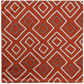 Coussin en housse géométrique couleur terre cuite 50 x 50 cm
