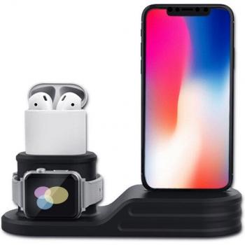Silicone Watch Band and Charging Station for Apple Watch and AirPods