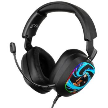 Casque Confort Longue Durée 7.1 PC Konix Naruto Shippuden – Microphone LED Noir
