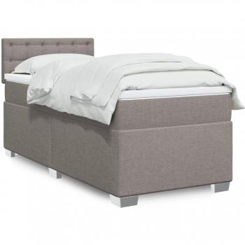VidaXL Box Spring Bed with Mattress Taupe 90x200 cm