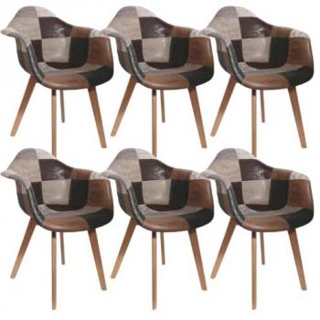 Scandinave Classic – 6 fauteuils cuir ancien (Melo)