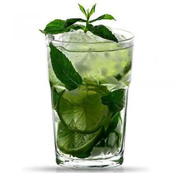 UNISHOP Set de 6 Vasos de Vidrio de Colores, Aptos para Lavavajillas Vasos para Agua y Refrescos de Varios Tamaños