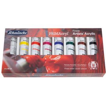 Schmincke Primacryl Acrylfarben Set für Künstler 8 x 60 ml