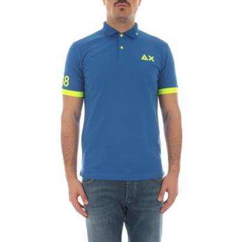 Polo Macro Logo Fluo Blu Royal XL
