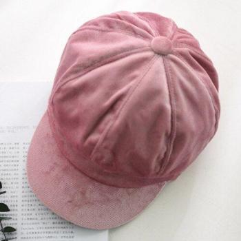 Elegante Pleuche Baskenmütze für Frauen