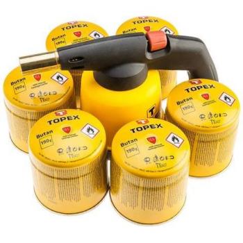 Topex Cartuccia: Cannello a Gas con Valvola + 6 Cartucce